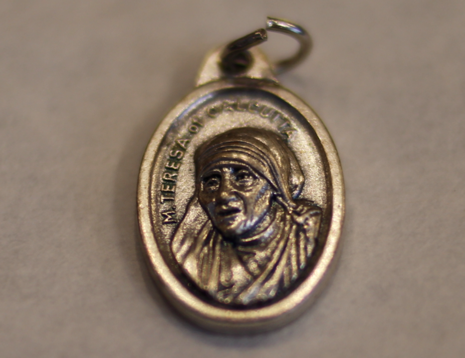 A Mother Teresa medal is pictured here Oct. 29. (Ambria HAmmel/CATHOLIC SUN)