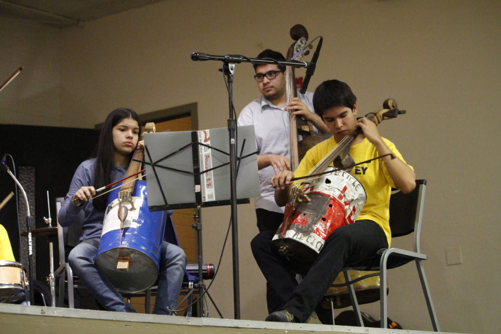 Twenty-four members of the Recycled Orchestra of Cateura performed a teaching concert at St. Daniel the Prophet Parish in Scottsdale Nov. 6. (Ambria Hammel/CATHOLIC SUN)