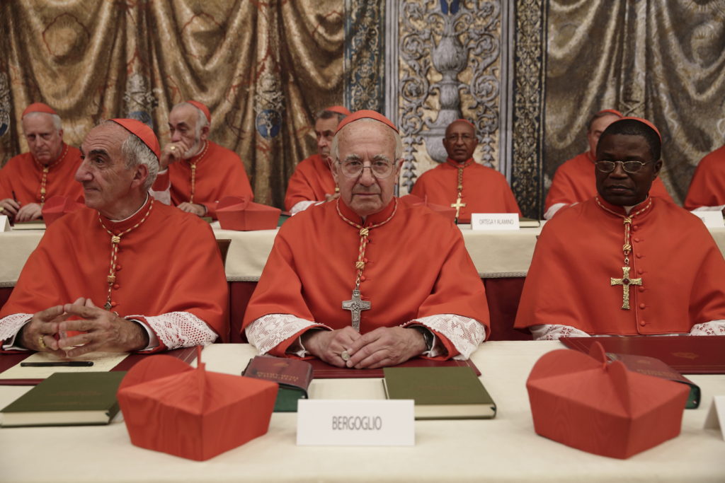 Sergio Hernandez, center, stars in a scene from the movie "Call Me Francesco," the first movie based on the life of Pope Francis, shown in the Vatican audience hall Dec. 1. (CNS photo/TaodueFilm, distributed by Medusa) 