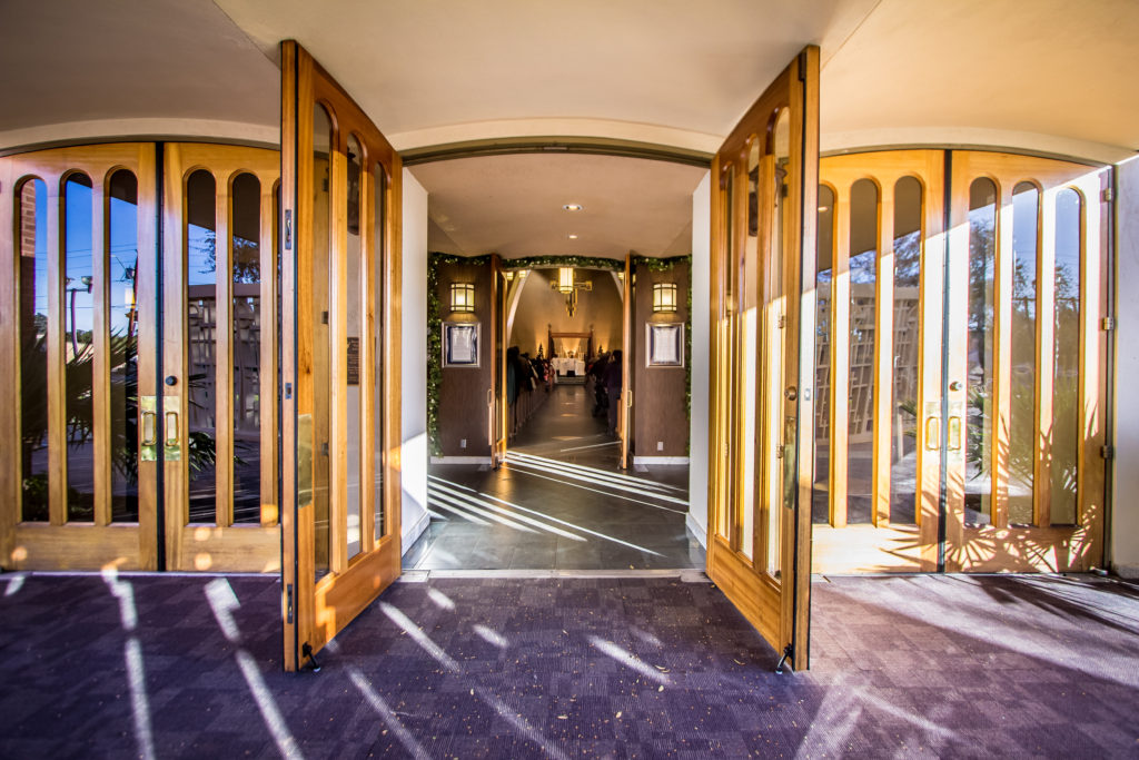 The doors in the front of Ss. Simon and Jude Cathedral were opened and designated as the Holy Doors of Mercy for the Diocese of Phoenix during the Jubilee Year of Mercy. (Billy Hardiman/CATHOLIC SUN)