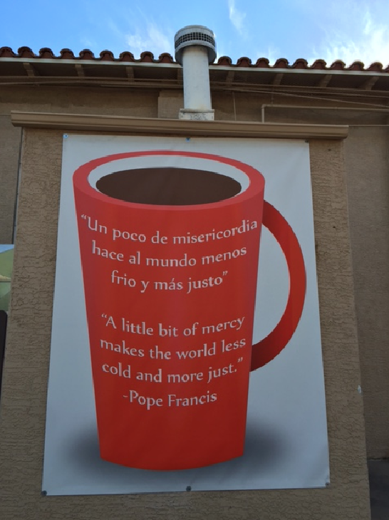 A likeness of the red cups parishioners at St. Matthew received to remind them of the need to be merciful. (courtesy photo)