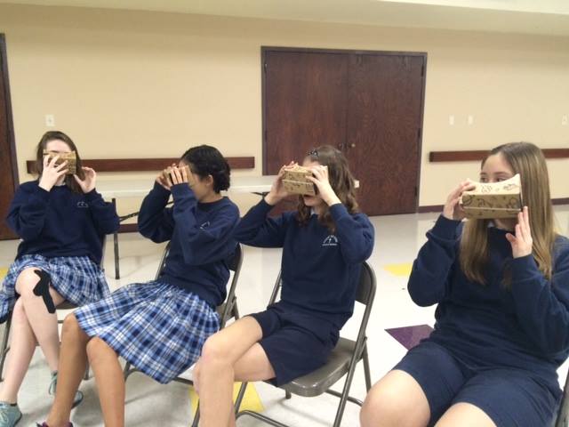 Eighth-graders at Christ the King School in Mesa traveled to Iceland via a Google Expedition to virtually experience key sites Jan. 4. (courtesy photo)