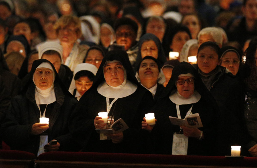 Religious attend a Mass with Pope Francis in St. Peter's Basilica at the Vatican Feb. 2. The Mass concluded the Year of Consecrated Life. (Paul Haring/CNS)