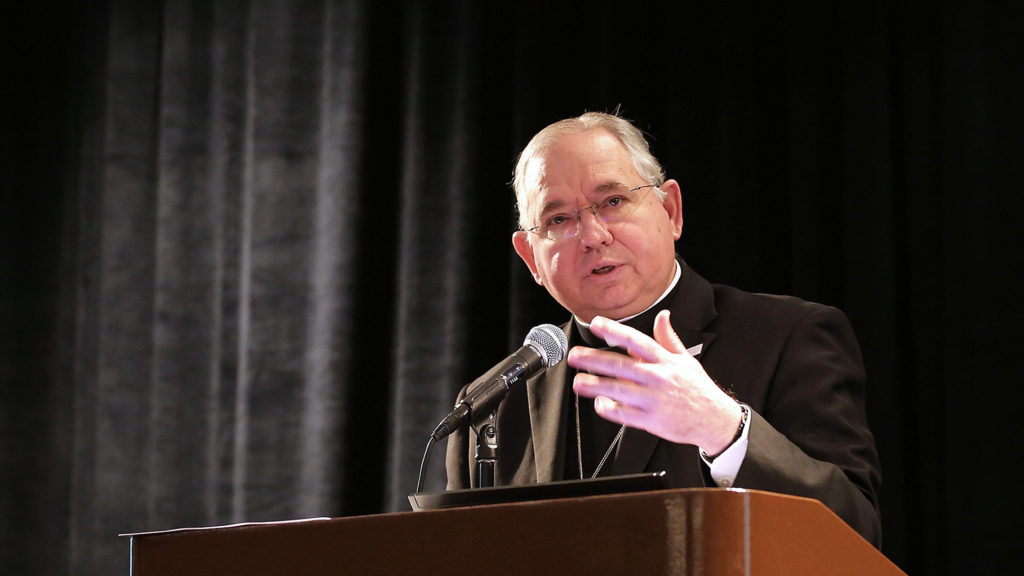 Archbishop Jose H. Gomez of Los Angeles is seen in this Aug. 24, 2013, file photo. In an address to a Hispanic pro-life congress, Archbishop Gomez called on Latinos to build a pro-life culture and not a political coalition. (CNS photo/Victor Aleman, Vida Nueva)