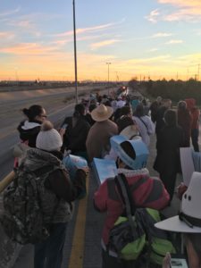 Pilgrims lined up to enter El Punto as early as 6 a.m. (Photo courtesy of Rosario Espínola)