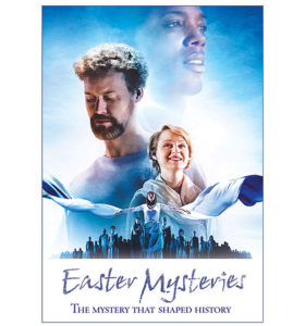 This is a poster from the movie "Easter Mysteries," a new musical in theaters for one night during Holy Week. (CNS photo/courtesy Allied Integrated Marketing) 