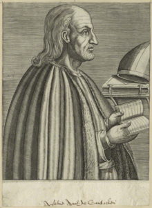 A 1584 line engraving of St. Anselm, archbishop of Canterbury, by an unknown artist. It is inscribed "Anselme Arch. de Cantorberi" in secretary script. (Public Domain)