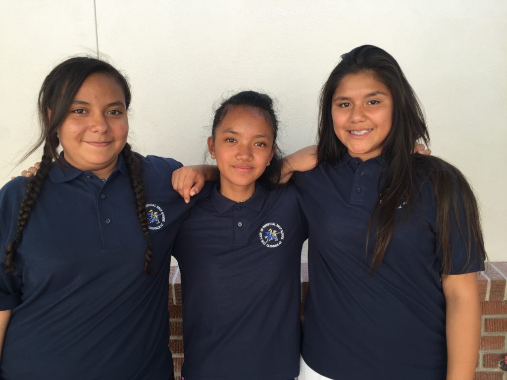 These Our Lady of Perpetual Help eighth-graders placed second in state for the nationwide eCybermission project during the school's first year of competition. (courtesy photo)