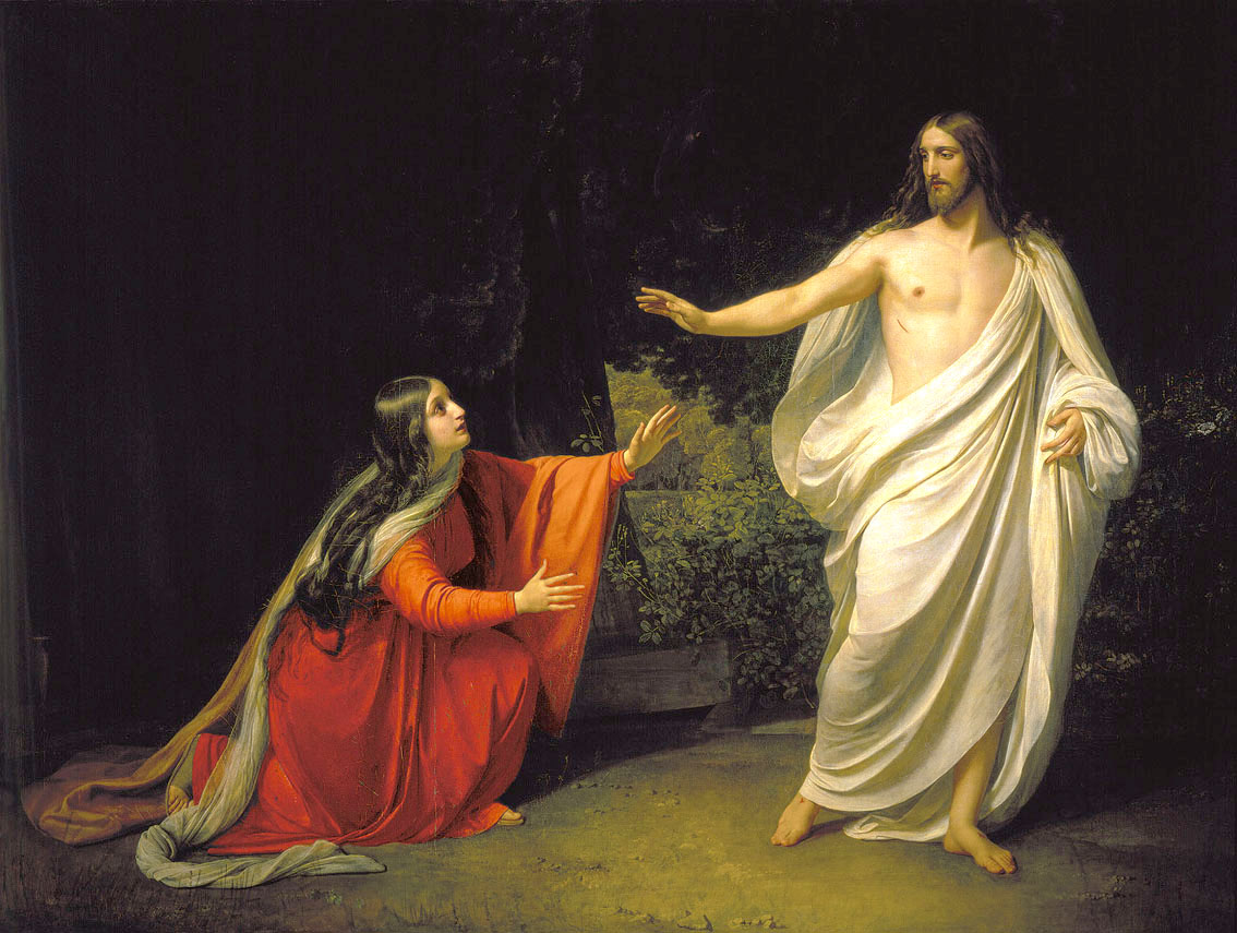 “Appearance of Jesus Christ to Maria Magdalene” by Alexander Andreyevich Ivanov, 1835. (Public domain)