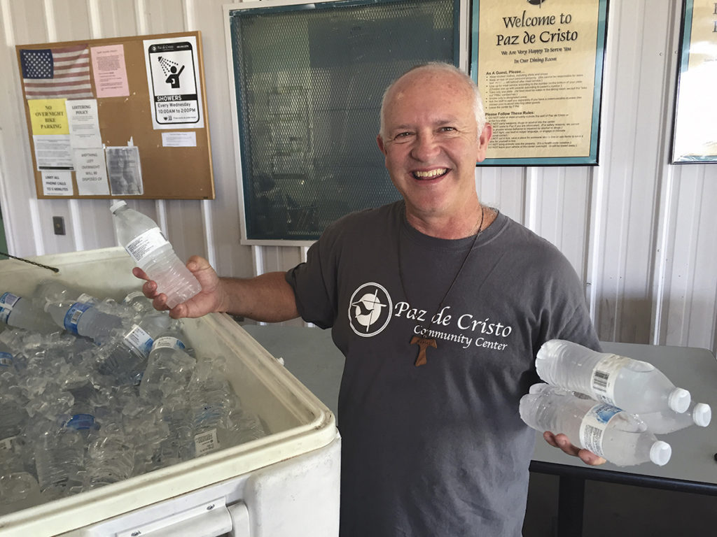 Joe McCawley said the people he serves at Paz de Cristo often feel invisible. "They are thirsting for more than water — they are thirsting for what is empty in their souls and for anyone to listen to them." (Joyce Coronel/CATHOLIC SUN)