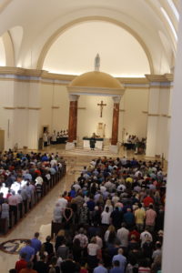 The view from the choir loft inside St. Bernadette's new church. (Ambria Hammel/CATHOLIC SUN)