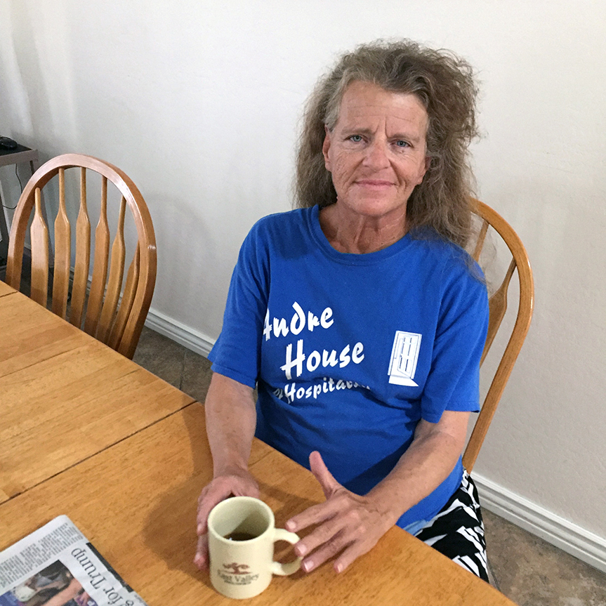 Kathy Gibbons, a volunteer at André House’s transitional home, said the core mission is to “always be hospitable and friendly to everyone who comes to the door and to put the face of Christ in front of everything we do.” (Joyce Coronel/CATHOLIC SUN)