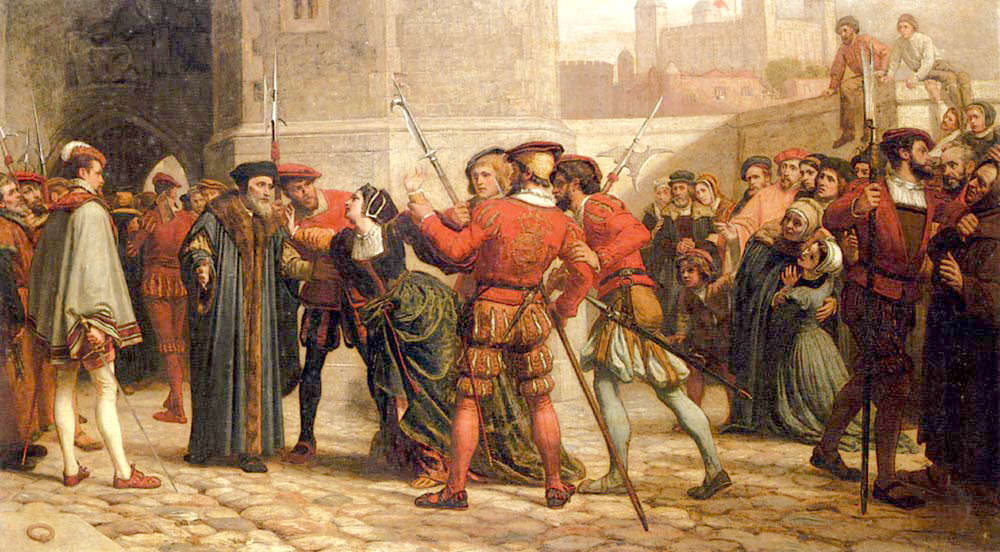 The meeting of Sir Thomas More with his daughter after his sentence of death; by William Frederick Yeames (1872). (Public Domain)