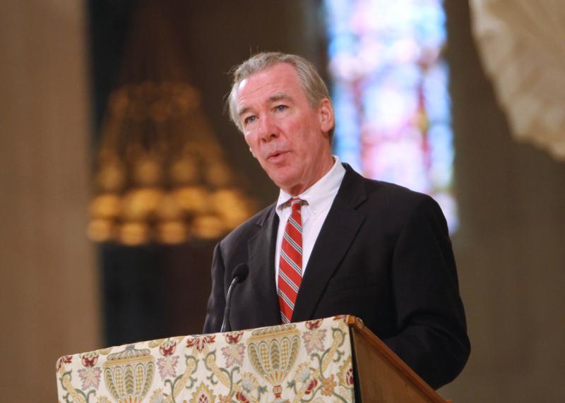 John Garvey, president of The Catholic University of America, is seen speaking at the Basilica of the National Shrine of the Immaculate Conception in Washington in this 2013 file photo. (CNS photo/Gregory A. Shemitz)