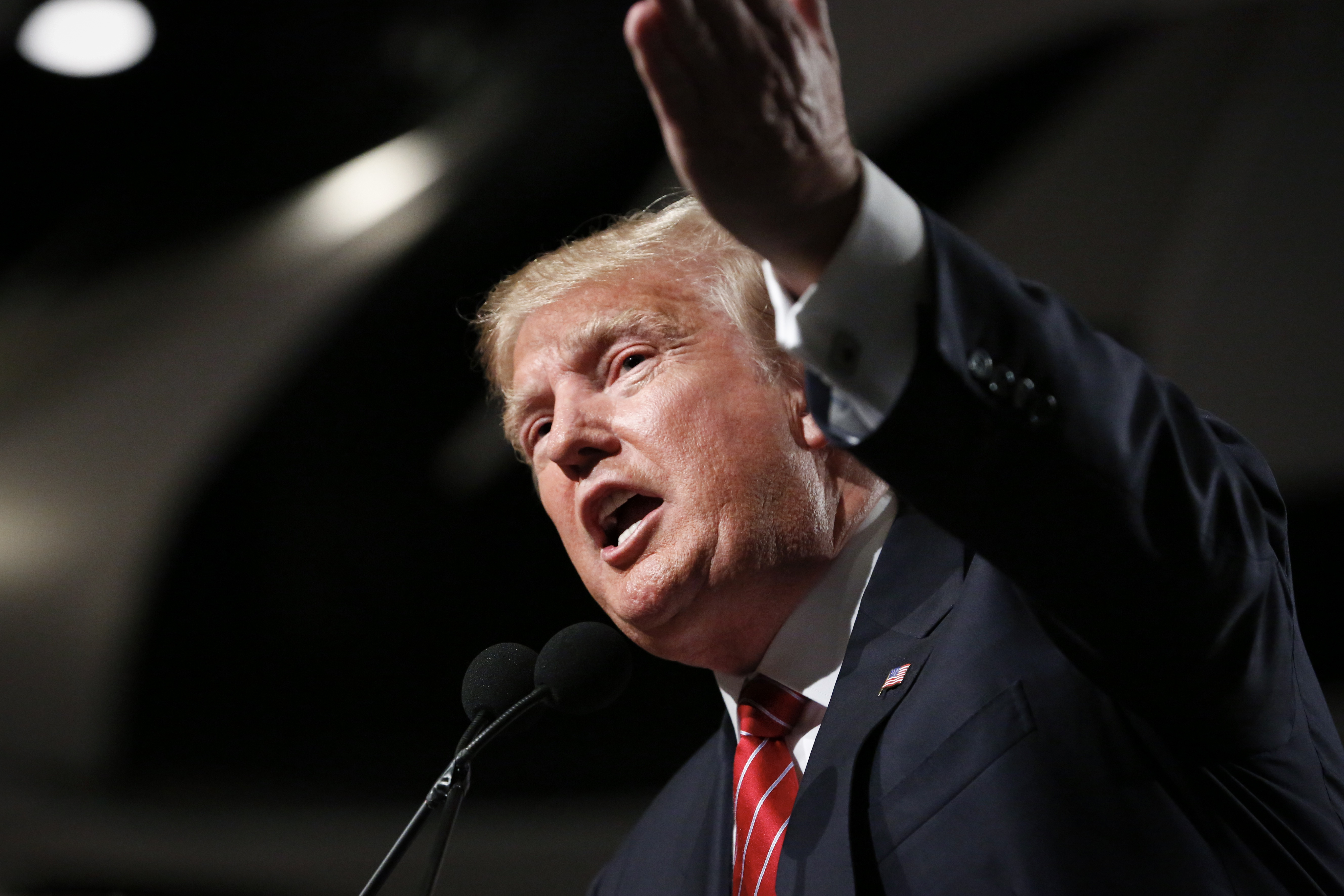 Republican presidential candidate Donald Trump speaks during a 2015 campaign event in Phoenix. (CNS photo/Nancy Wiechec)