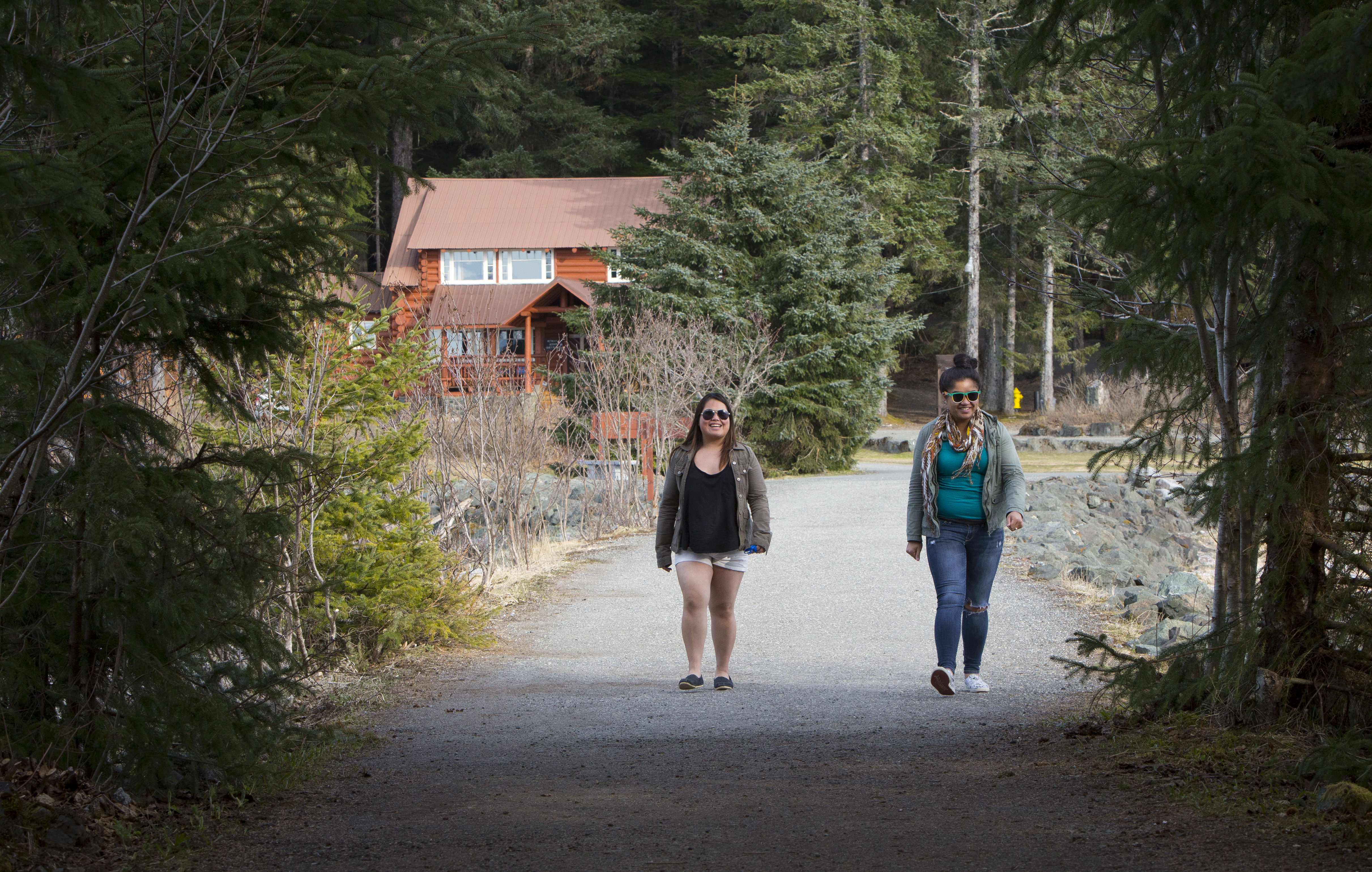 Visitors walk the causeway toward Shrine Island at the Shrine of St. Therese in Juneau, Alaska, in this 2014 photo. The place of retreat with breathtaking views was designated a national shrine by the U.S. bishops Oct. 1. (CNS photo/Nancy Wiechec)