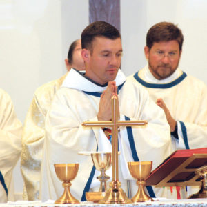 Fr. Ignatius Mazanowski, FHS, chaplain of the Catholic Physicians’ Guild of Phoenix, concelebrates at the Oct. 15 White Mass sponsored by the guild. (Tony Gutiérrez/CATHOLIC SUN)