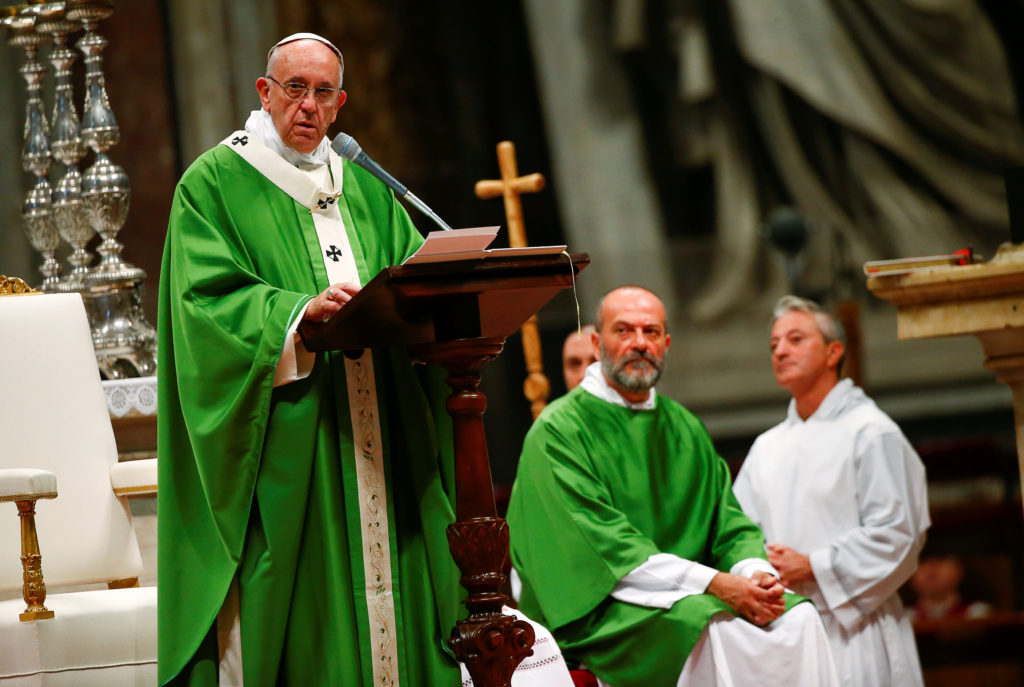 Pope Francis celebrates a Jubilee Mass for prisoners Nov. 6 in St. Peter's Basilica at the Vatican. (CNS photo/Tony Gentile, Reuters) 