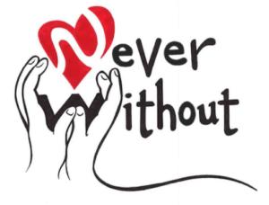 Logo for "Never WIthout," an effort spearheaded by Grasyson Gaspard as a seventh-grader.